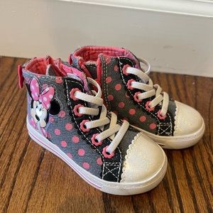 Disney Minnie Mouse-Girl's Light-up High top Denim Sneakers size 6